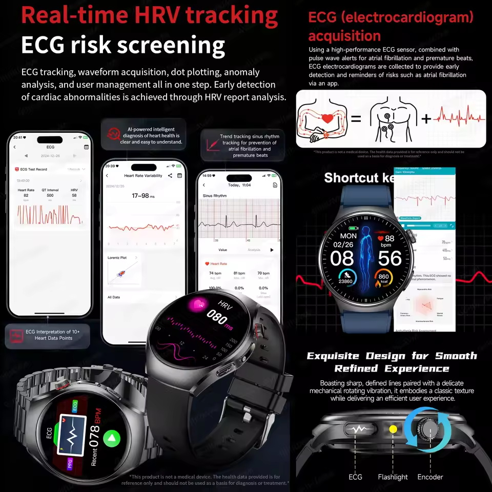 Yeni Hassas EKG Akıllı Saat Ka - Laser Distance Measure incelemesi ve fiyatı